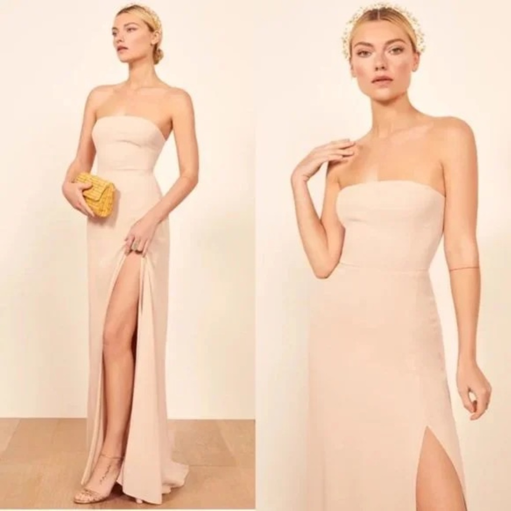 Reformation Ingrid Dress Champagne Pink Maxi